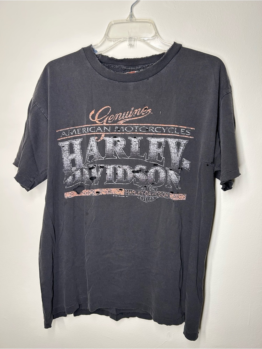 Vintage made in USA destroyed Harley t shirt